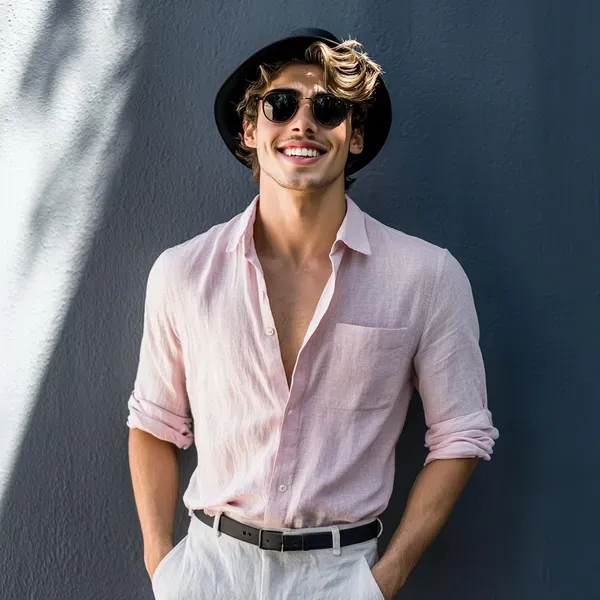 Light_Pink_Pure_Linen_Shirt_For_Men