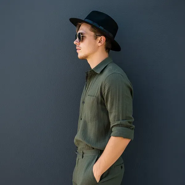 Olive_Green_Pure_Linen_Shirt_For_Men