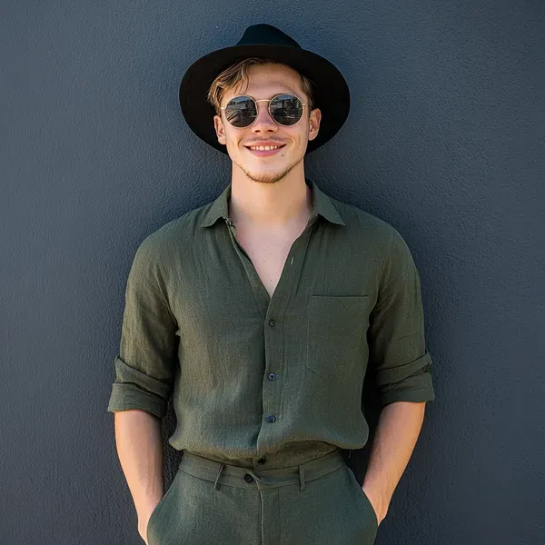Olive_Green_Pure_Linen_Shirt_For_Men