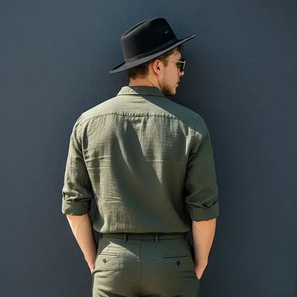 Olive_Green_Pure_Linen_Shirt_For_Men