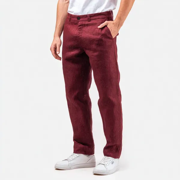Maroon_Ultra_Breathable_Pure_Linen_Trousers_Men