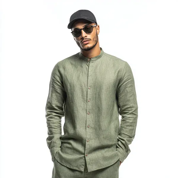 Olive_Green_Pure_Linen_Shirt_For_Men