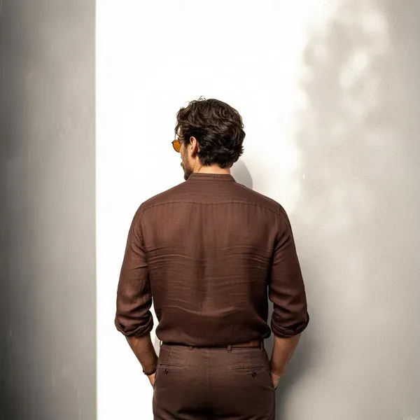 Brown_Pure_Linen_Shirt_For_Men