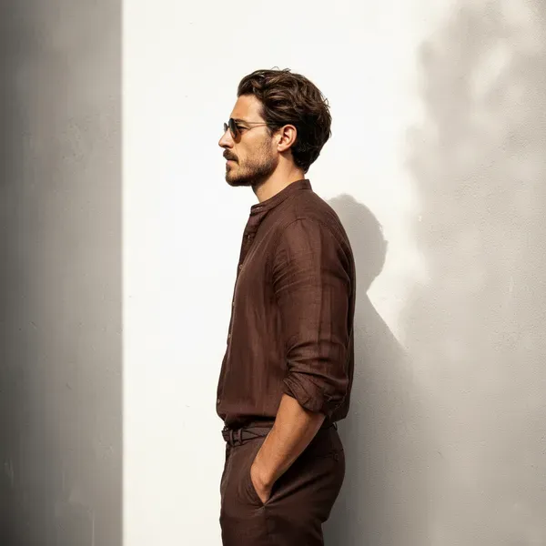 Brown_Pure_Linen_Shirt_For_Men