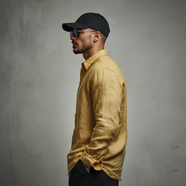 Stitchwa_Men_S_Goldenrod_Pure_Linen_Shirt