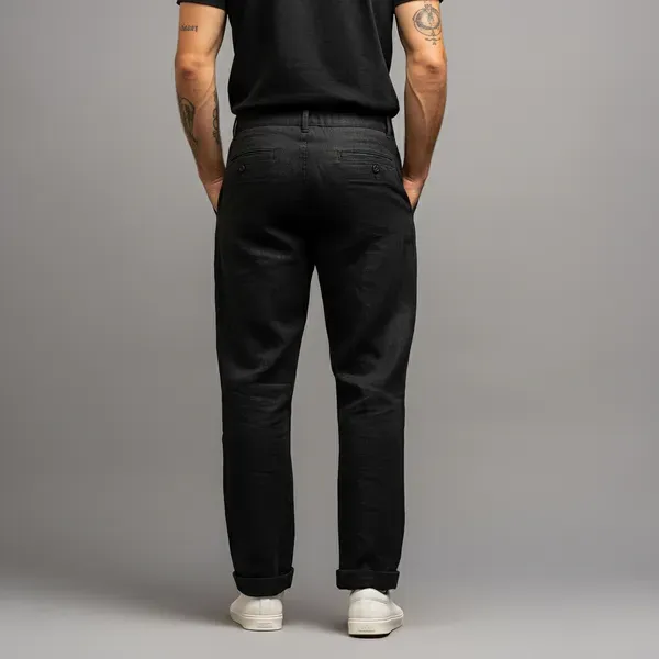 Black_Pure_Linen_Resort_Beach_Wear_Trouser_For_Men