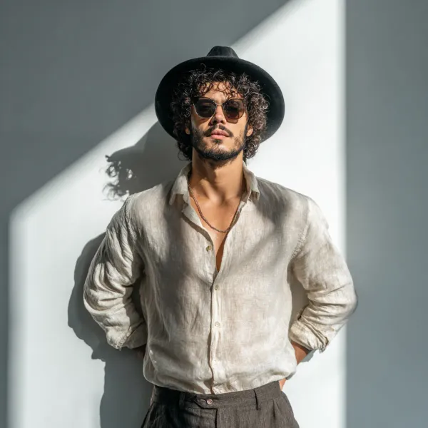 Men_S_Heather_Grey_Linen_100_Pure_Linen_Shirt