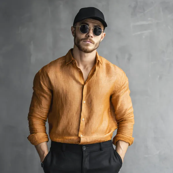 Signature_Zest_Yellow_100_Pure_Linen_Shirt