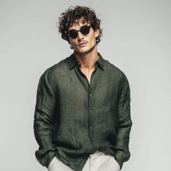 Men_S_Bottel_Green_Pure_100_Linen_Shirt
