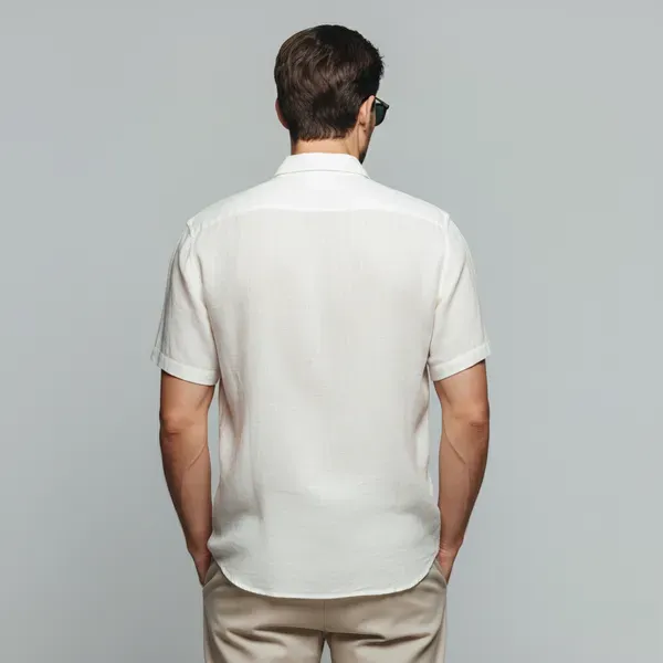 Lightweight_Half_Sleeve_Off_White_Linen_Shirt_Men