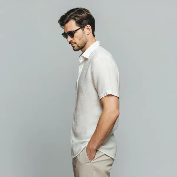 Lightweight_Half_Sleeve_Off_White_Linen_Shirt_Men