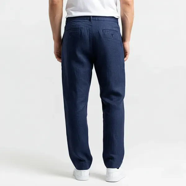 Navy_Blue_Pure_Linen_Resort_Beach_Wear_Trouser_For_Men