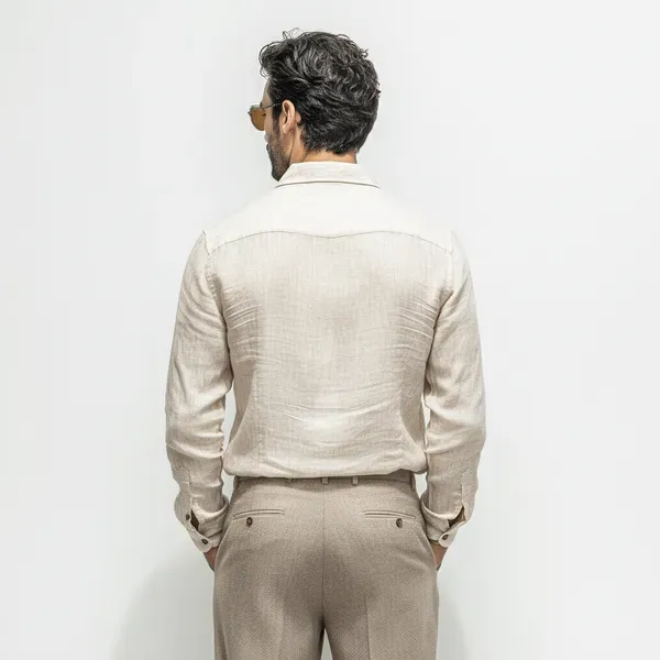 Light_Beige_Pure_Linen_Shirt_For_Men