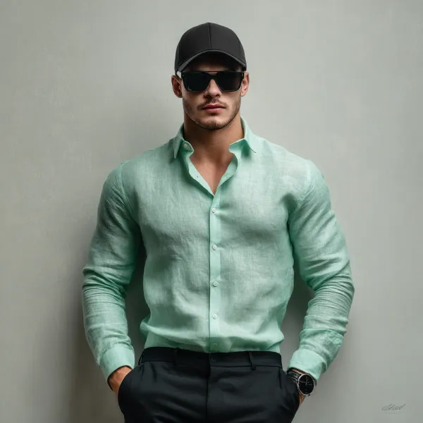Stitchwa_Men_S_Deep_Ocean_Pure_100_Linen_Shirt