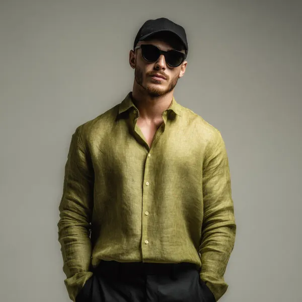 The_Essential_Moss_Pure_Linen_Shirt_For_Men_S