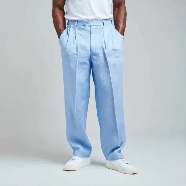 Chambray_Blue_Ultra_Breathable_Pure_Linen_Trousers_Men