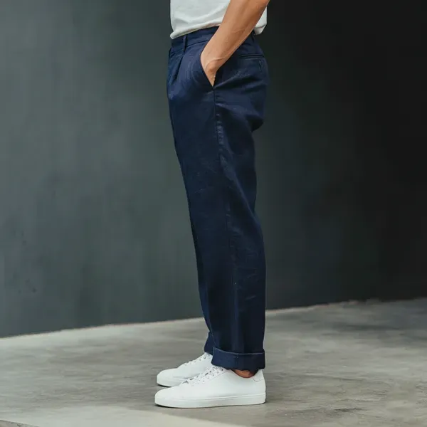 Midnight_Blue_100_European_Linen_Tailored_Pants_Men