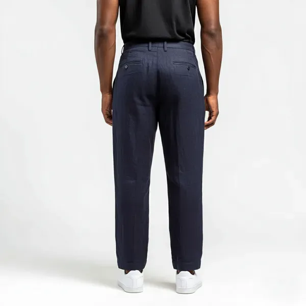 Deep_Blue_Pure_Linen_Resort_Beach_Wear_Trouser_For_Men