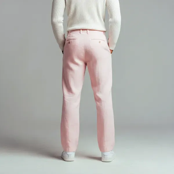 The_Linear_Salmon_Pink_Pure_Linen_Pant_For_Men