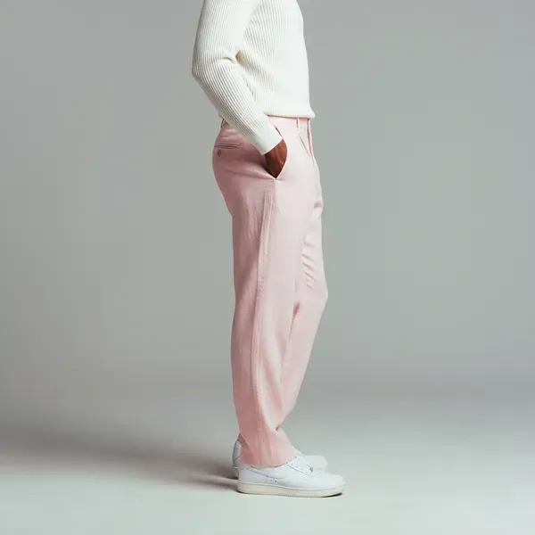 The_Linear_Salmon_Pink_Pure_Linen_Pant_For_Men