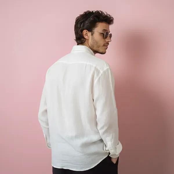 Signature_White_100_Pure_Linen_Mandarin_Collar_Shirt