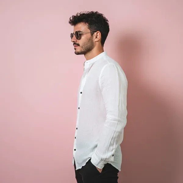 Signature_White_100_Pure_Linen_Mandarin_Collar_Shirt