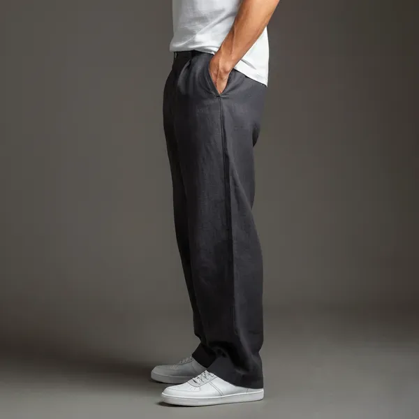 The_Linear_Charcoal_Black_Pure_Linen_Pant_For_Men