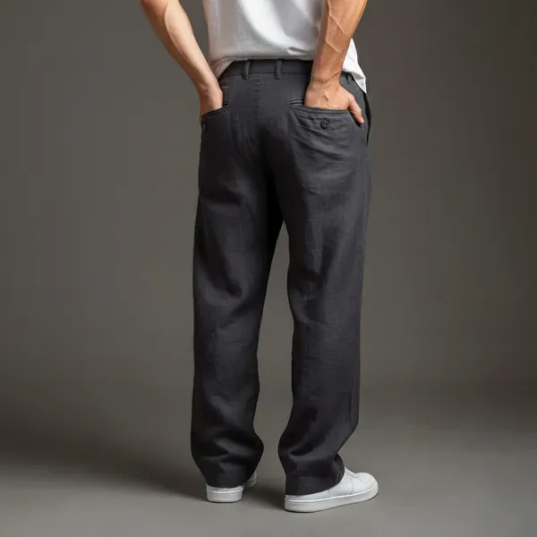 The_Linear_Charcoal_Black_Pure_Linen_Pant_For_Men