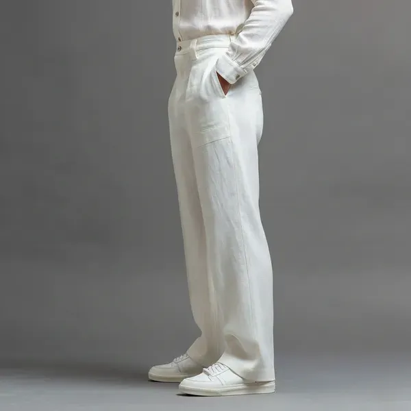 Off_White_Pure_Linen_Resort_Beach_Wear_Trouser_For_Men