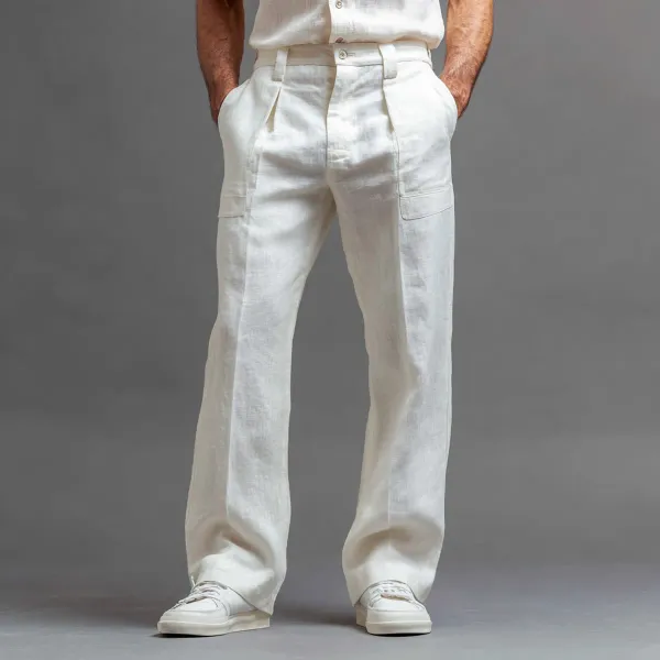 Off_White_Pure_Linen_Resort_Beach_Wear_Trouser_For_Men
