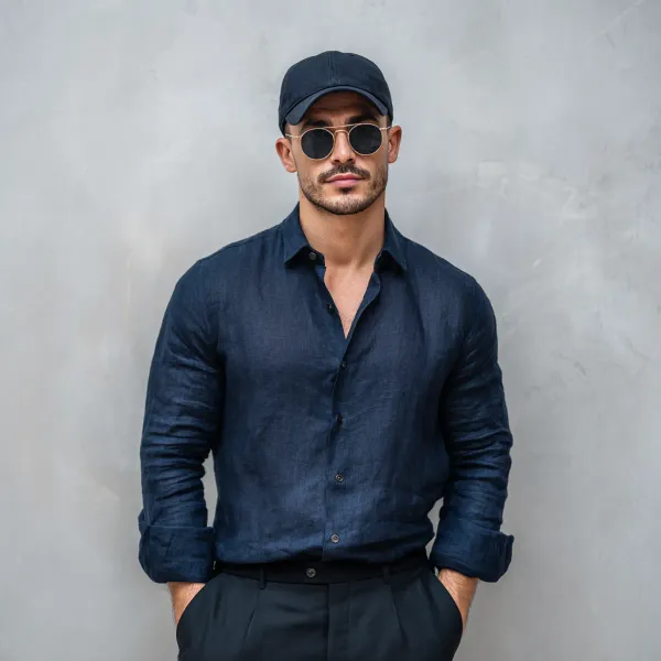 Stitchwa_Men_S_Dark_Navy_Blue_Pure_Linen_Shirt