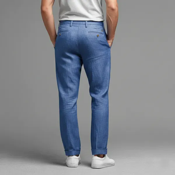 French_Blue_Ultra_Breathable_Pure_Linen_Trousers_Men