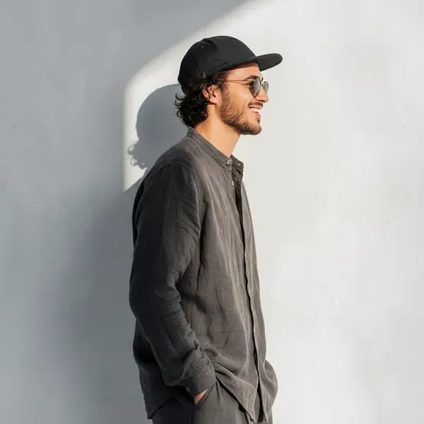 Dark_Gray_Pure_Linen_Shirt_For_Men