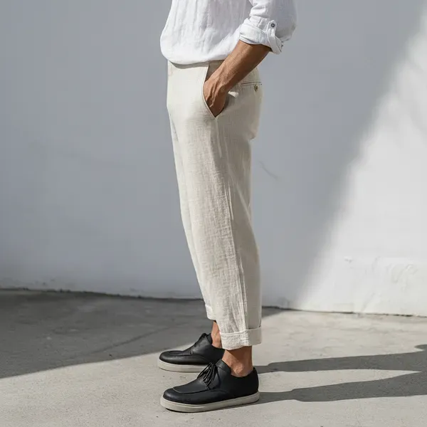 Beige_Pure_Linen_Resort_Beach_Wear_Trouser_For_Men