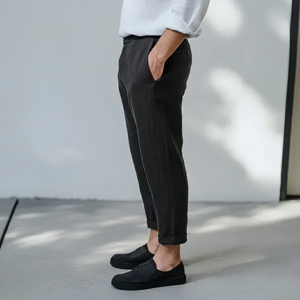 Dark_Charcoal_Gray_Pure_Linen_Resort_Beach_Wear_Trouser_For_Men