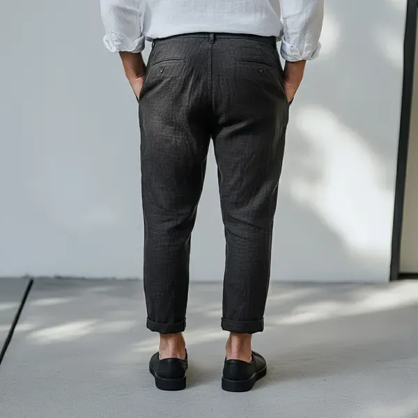 Dark_Charcoal_Gray_Pure_Linen_Resort_Beach_Wear_Trouser_For_Men