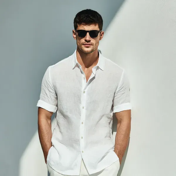 Summer_Breeze_White_Half_Sleeve_Linen_Shirt_Men