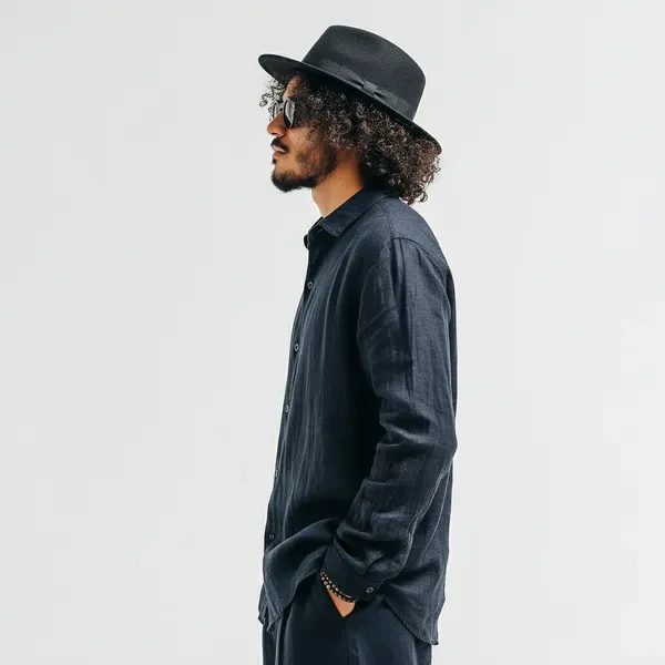 Stitchwa_Men_S_Dark_Blue_Pure_Linen_Mandarin_Collar_Shirt