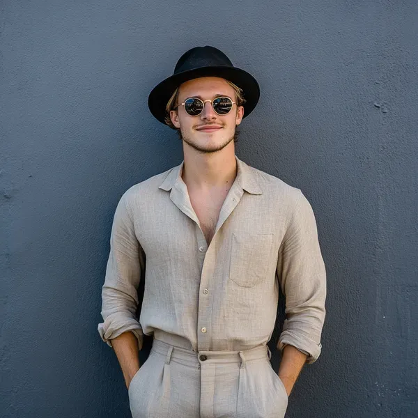 Beige_Pure_Linen_Shirt_For_Men