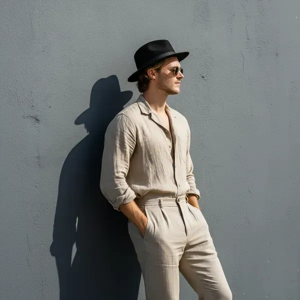 Beige_Pure_Linen_Shirt_For_Men