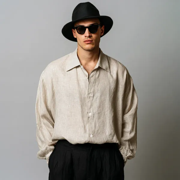 Stitchwa_Men_S_Light_Tan_Beige_Pure_100_Linen_Shirt