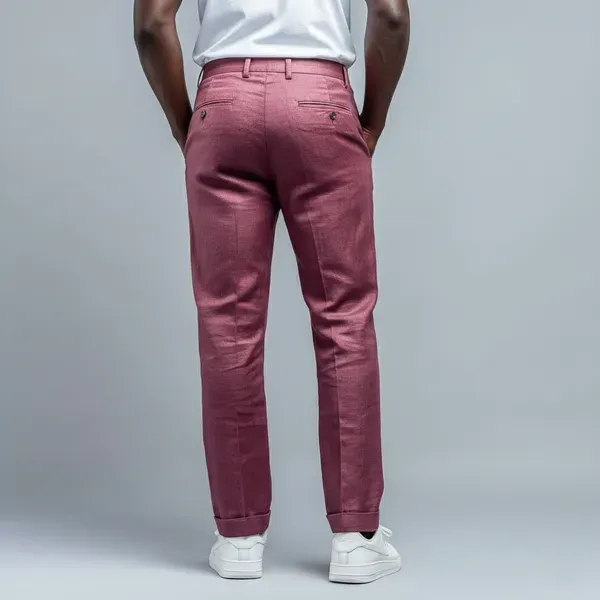 Burgundy_100_European_Linen_Tailored_Pants_Men