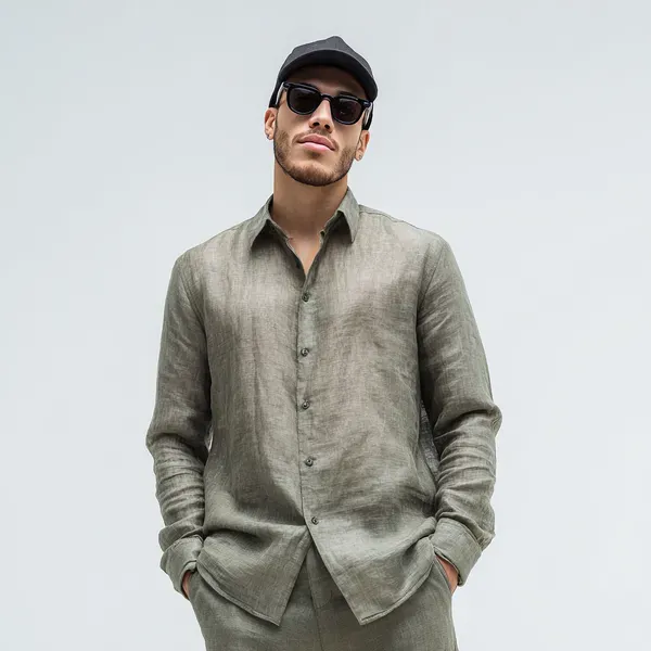 Light_Olive_Green_Pure_Linen_Shirt_For_Men