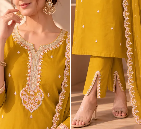 Cotton_Blend_Kurti_Set_With_Bottom_And_Dupatta