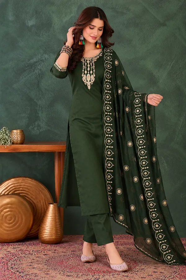 Cotton_Blend_Kurti_Set_With_Bottom_And_Dupatta
