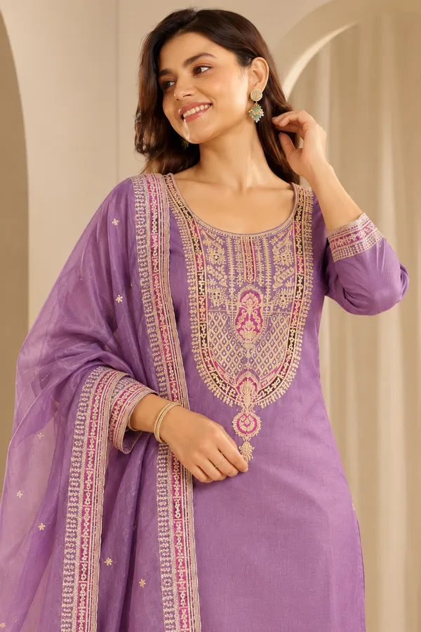 Cotton_Blend_Kurti_Set_With_Bottom_And_Dupatta