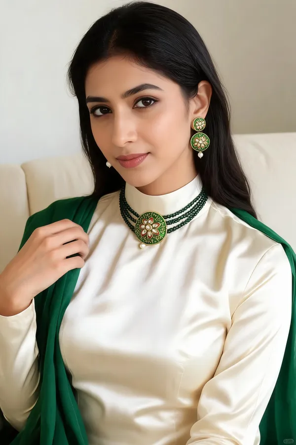 Green_necklace_earring_set
