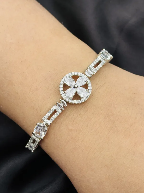 Rosy_Cubic_Zirconia_Silver_Plated_Bracelet