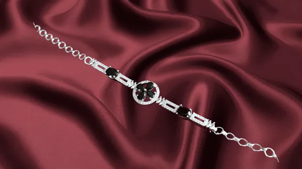 Rosy_Cubic_Zirconia_Black_Silver_Plated_Bracelet