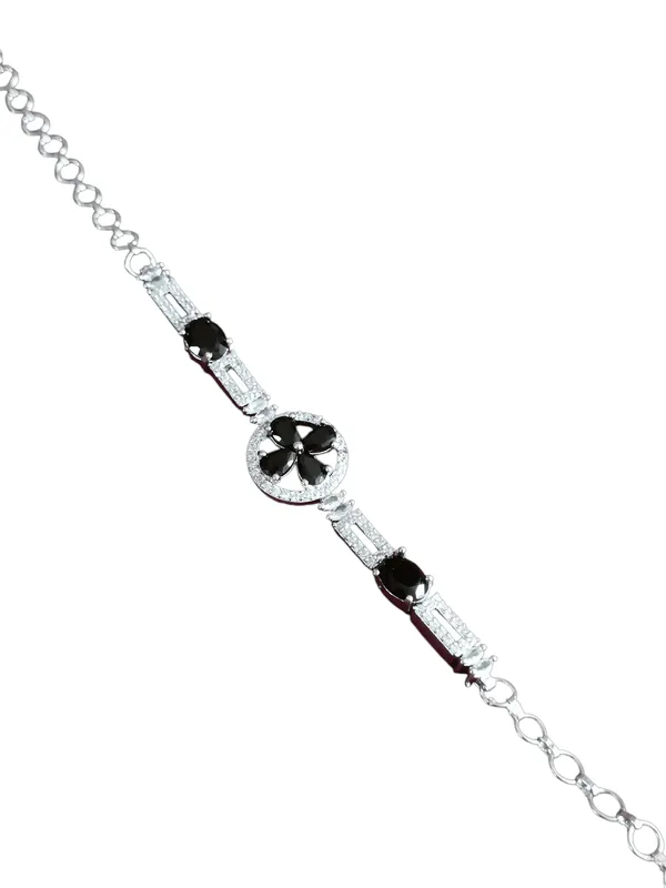 Rosy_Cubic_Zirconia_Black_Silver_Plated_Bracelet